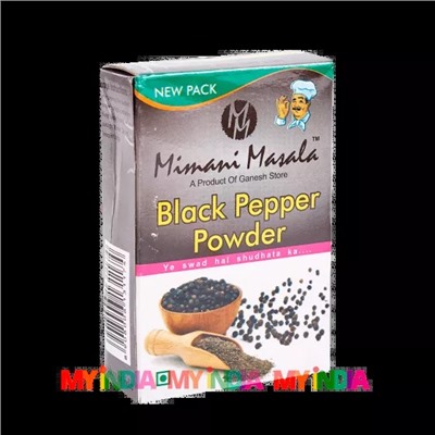Молотый черный перец (50 г), Black Pepper Powder, произв. Mimani Masala
