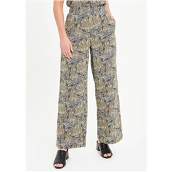 Line Print Wide Leg Co-Ord Trousers