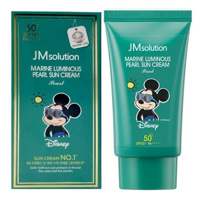 Увлажняющий солнцезащитный крем с жемчугом SPF50+/PA++++ /Marine Luminous Pearl Sun Cream Pearl Disney Mickey, Jmsolution, 50 мл