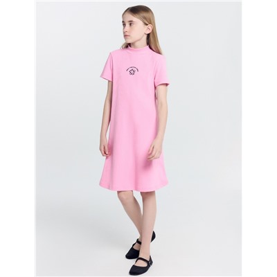 Платье розовый +печать 157833