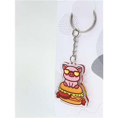 Брелок "Cool pig hamburger"