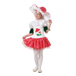 Детский карнавальный костюм Грибок-девочка  (текстиль) 8005-1