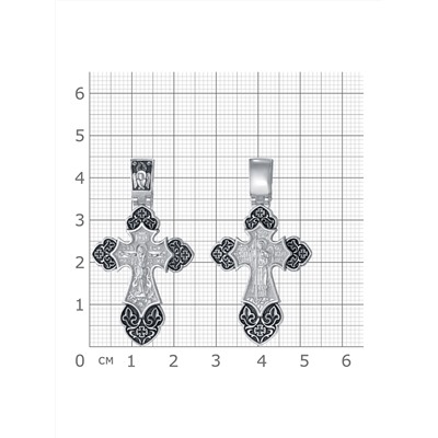 Крест из серебра частичное чернение литье