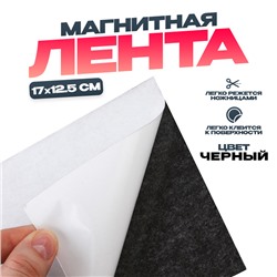 Магнитная лента на клеевой основе, чёрная, 17×12,5 см