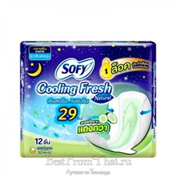 Тайские ночные  прокладки охлаждающие с экстрактом огурца Sofy 29 см 12шт