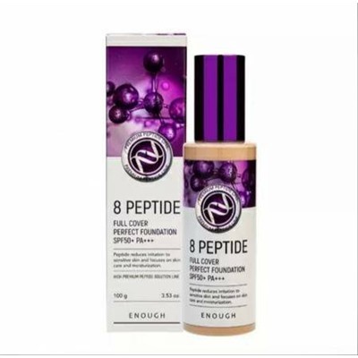 Основа тональная с пептидами Premium 8 Peptide full cover prfect foundation №23, ENOUGH, 100 мл