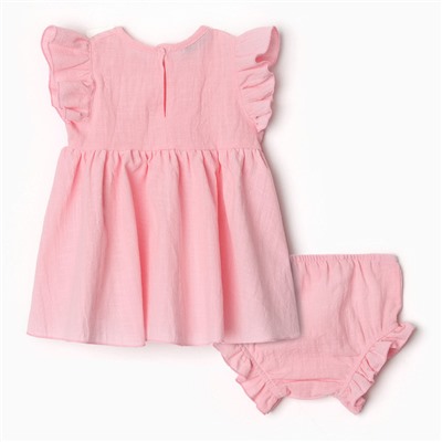 Комплект для девочки (туника,шорты) MINAKU, цвет розовый, размер 62-68