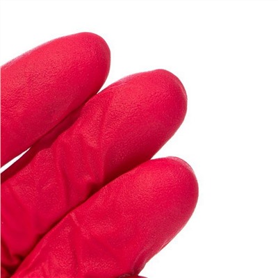 NitriMax Перчатки нитриловые смотровые одноразовые неопудренные, размер XS, красный, 50 пар (100 штук)