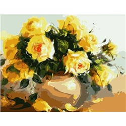 Картина по номерам 40х50 - Желтый букет роз