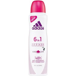 adidas Fussctional Deodorant Spray, Адидас Дезодорант-cпрей 6в1 Cool & Care 48h для женщин, 150 мл