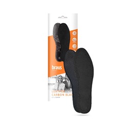 BRAUS Стельки Leather Carbon BLACK (кожа+латекс с активированным углем) ЧЕРНЫЕ р.35-36