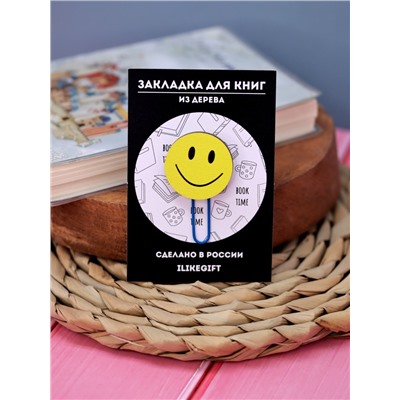 Закладка – скрепка ECO из дерева HAPPY SMILE