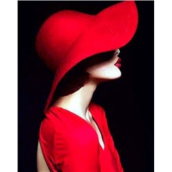 Картина по номерам 40х50 - Красная шляпка