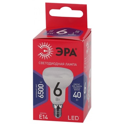 Нарушена упаковка!   Светодиодная лампа E14 6W 6500К (холодный) Эра LED R50-6W-865-E14 R (Б0045335)