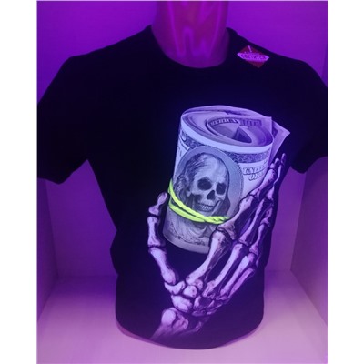 💜Мужские светящиеся футболки 💜В темноте и ультрофиолете 💜Размер 44,46,48,50,52,54 💜