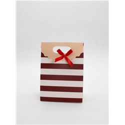 Пакет подарочный (XS) "Many stripes", red (12x6x16)