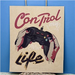 Пакет подарочный (M) «Life control», (26*32*12)