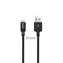 USB кабель для iPhone 5/6/6Plus/7/7Plus 8 pin 1.0м HOCO X14 (черный) 2.0A