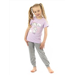 Комплект детский (футболка/брюки)  GKT 044-002 (Сиреневый)