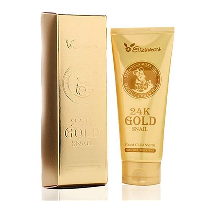 Пенка для умывания с экстрактом золота и муцина улитки 24K Gold Snail Cleansing Foam, ELIZAVECCA   180 мл