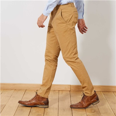 Узкие брюки-чинос с рисунком - бежевый