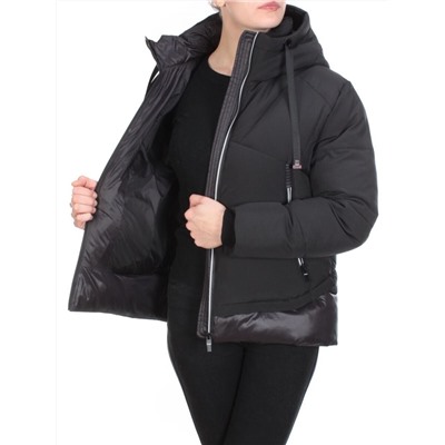 21068 BLACK Куртка зимняя женская FLANCE ROSE (200 гр. холлофайбера) размер 42