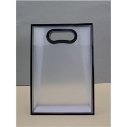 Пакет подарочный (M) "Frame transparent", black (26*18*8)