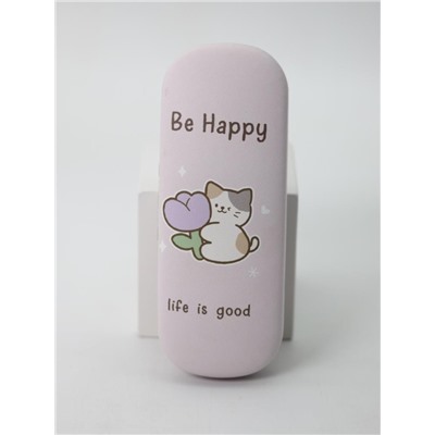 Чехол для очков "Be happy life is good", pink