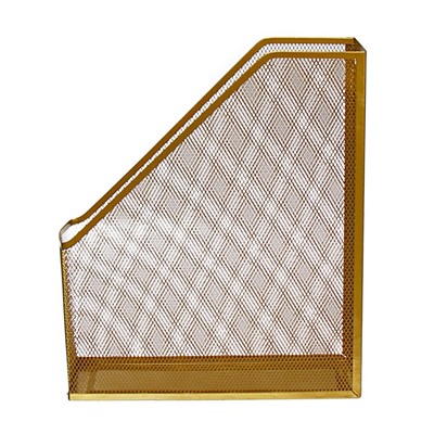 Лоток вертикальный Calligrata, 1 отделение, сетка, металлический, золотой