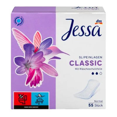 Jessa Slipeinlagen Classic 55 St, Джесса Прокладки ежедневные классические 55 шт, 10 упаковок (550 штук)
