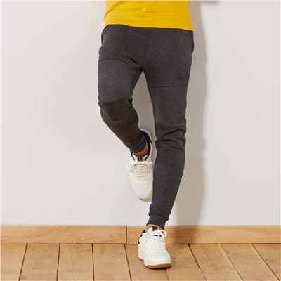 Спортивные брюки со строчкой и молниями - серый