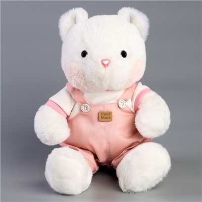 Мягкая игрушка "Little Friend", медведь в розовом комбинезоне