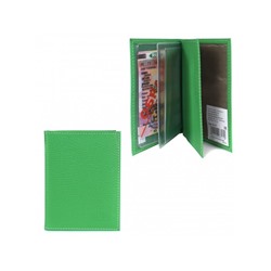Обложка для авто+паспорт Premier-О-77 (4 внут карм)  натуральная кожа зеленый флотер (322)  202942