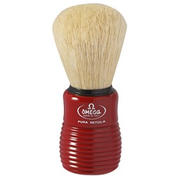 Помазок для бритья Omega 10810 Pure bristle shaving brush. Натуральная щетина, кабан. (ручка Multicolor) (Италия)