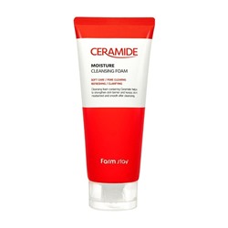 Пенка увлажняющая очищающая с керамидами Ceramide Moisture Cleansing Foam,  FarmStay, 180 мл