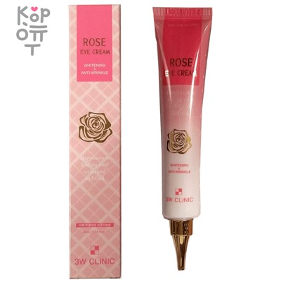 3W CLINIC ROSE Eye Cream - Крем для кожи вокруг глаз с экстрактом Розы, 40мл.,