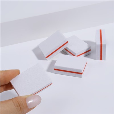 Бафы наждачные для ногтей, набор 50 шт, двухсторонние, 3,5 × 2,5 см, цвет белый