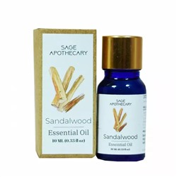 Эфирное масло Сандалового дерева (10 мл), Sandalwood Essential Oil, произв. Sage Apothecary