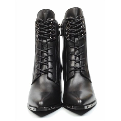 E40B-46A BLACK Ботинки демисезонные женские (натуральная кожа, байка) размер 35