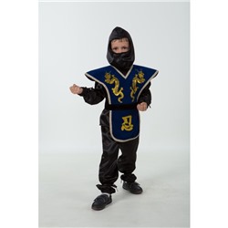 Детский карнавальный костюм НИНДЗЯ синий (текстиль) 7028-1