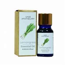 Эфирное масло Лемонграсcа (10 мл), Lemongrass Essential Oil, произв. Sage Apothecary