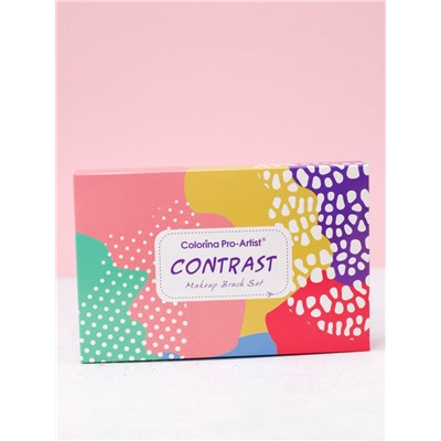 Набор кистей для макияжа "Contrast", 10 кистей, rainbow