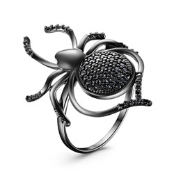 Кольцо из серебра с натуральной шпинелью родированное - Паук К-7622рч416