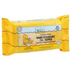 BABYLINE Детские масляные салфетки Комфорт уход за кожей  в области подгузника, 80 шт.