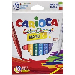 Фломастеры меняющие цвет Carioca "Color Change. Magic", 09цв.+1, 10шт., картон, европодвес