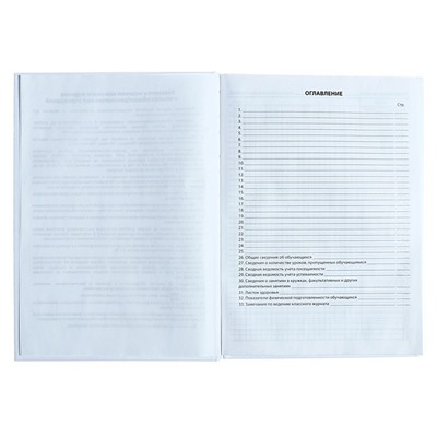 Классный журнал для 1-11 классов А4, 96 листов, твёрдая обложка, белый блок