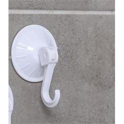Крючок для полотенец пластиковый в ванную комнату на вакуумной присоске цвет-белый 7.5см.(144) оптом