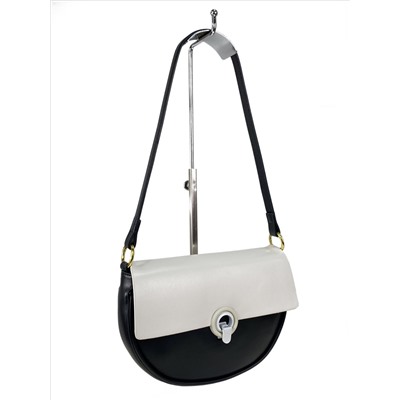 Женская сумка кросс-боди из искусственной кожи, цвет черный с белым