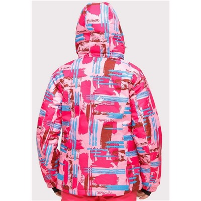 Подростковый для девочки зимний горнолыжный костюм розового цвета 01774R