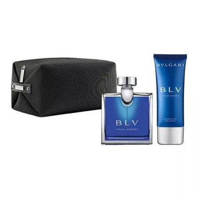 Набор БЛУ (100 мл + 75 мл), BLV Pour Homme Eau De Toilette, After Shave Balm & Pouch Set, произв. Bvlgari